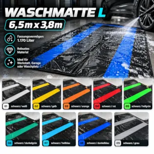 Carshine Waschmatte schwarz L 6,5m x 3,8m