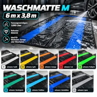 Carshine Waschmatte schwarz M  6m x 3,8m