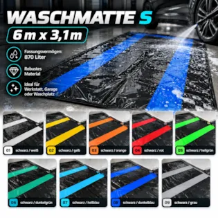 Carshine Waschmatte schwarz S  6m x 3,1m