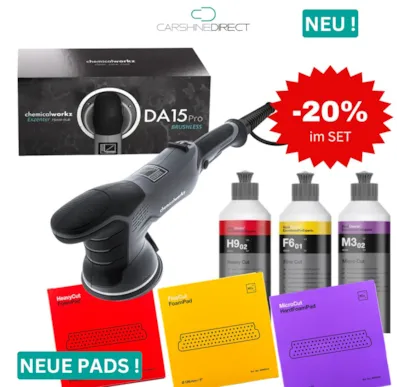 Carshine Polierset DA15 PRO Brushless MEGA SET *NEU